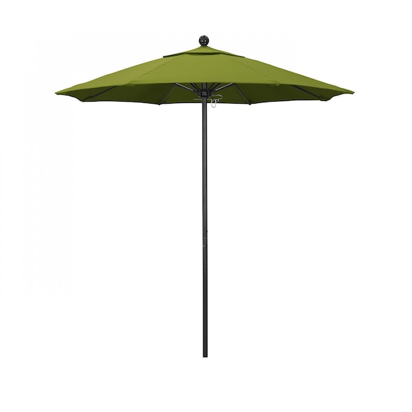 California Umbrella 7.5' Black Aluminum Market Patio Umbrella, Olefin Kiwi 194061334775 - main